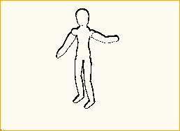 Figur stehend, Hand gehoben