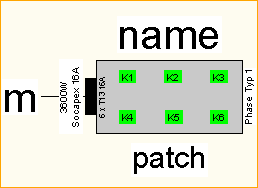 Socapex 16A-> T13 16A 6x3,6KW